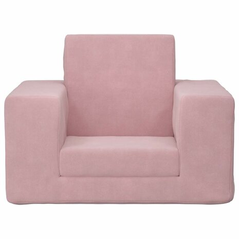 Kinderslaapbank zacht pluche roze 3