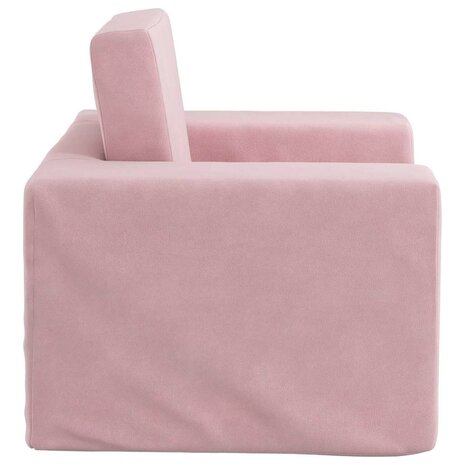 Kinderslaapbank zacht pluche roze 5