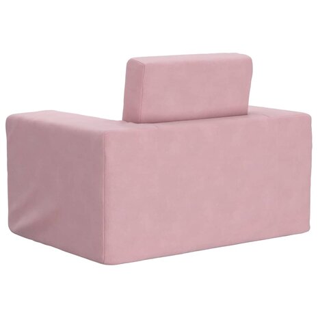 Kinderslaapbank zacht pluche roze 6