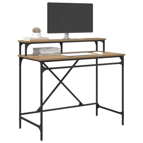 Bureau Artisan Eiken Bewerkt hout 100 x 50 x 90 cm 3
