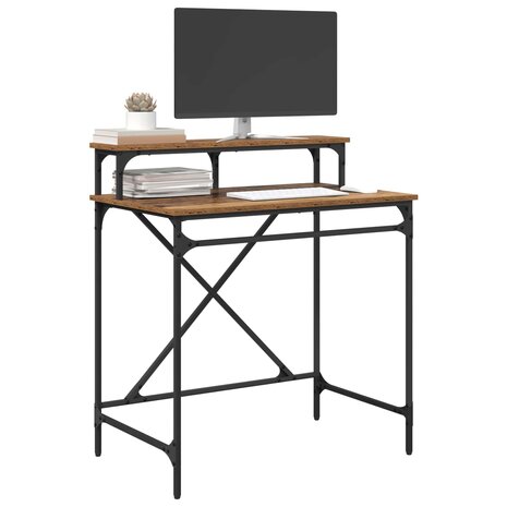Bureau Oud Hout 80 x 50 x 90 cm Bewerkt hout 3