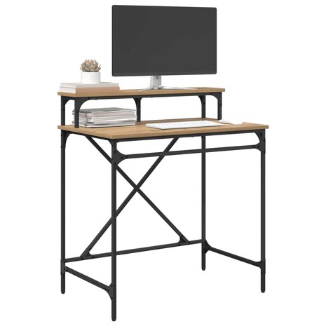 Bureau Artisan Eiken Bewerkt hout 80 x 50 x 90 cm 3