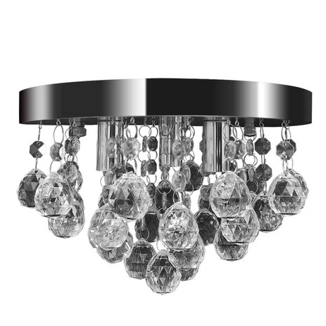 Plafondlamp kroonluchterontwerp kristal chroom 1