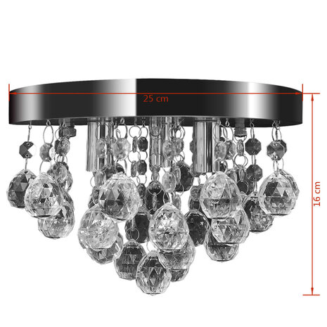 Plafondlamp kroonluchterontwerp kristal chroom 5