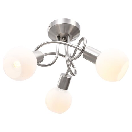 Plafondlamp met keramieken bolvormige kappen voor 3xE14 wit 1
