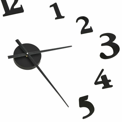 3D-wandklok modern XXL 100 cm zwart en wit 4