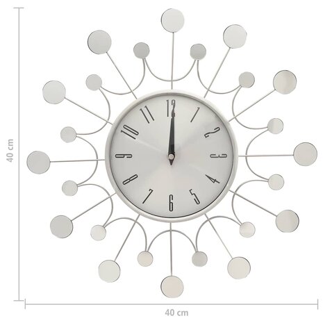 Wandklok 40 cm metaal zilverkleurig 5