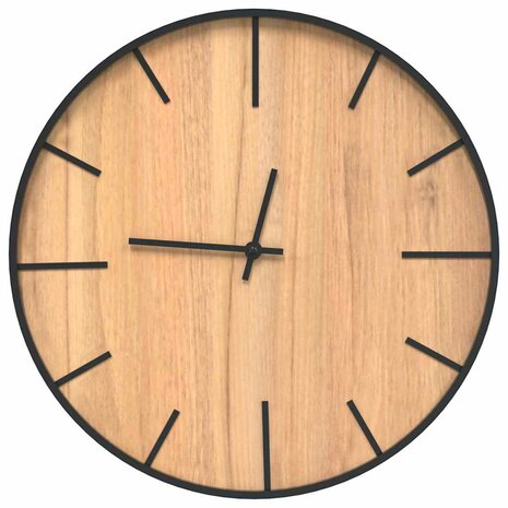 Wandklok &Oslash;39 cm ijzer en bewerkt hout bruin 2