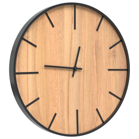 Wandklok &Oslash;39 cm ijzer en bewerkt hout bruin 3