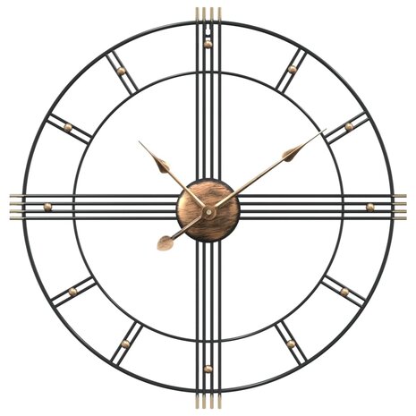 Wandklok &Oslash;60 cm ijzer zwart 2