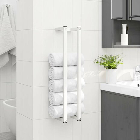 Handdoekenrek 12,5x12,5x60 cm staal wit 3