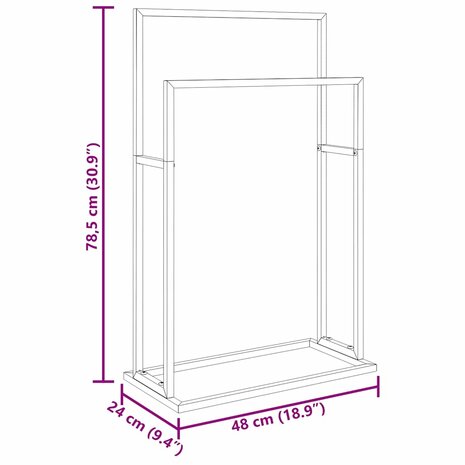 Handdoekenrek vrijstaand 48x24x78,5 cm ijzer wit 9