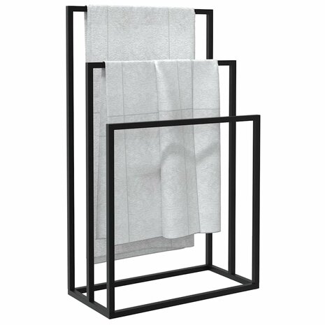Handdoekenrek vrijstaand 48x24x79 cm ijzer zwart 4
