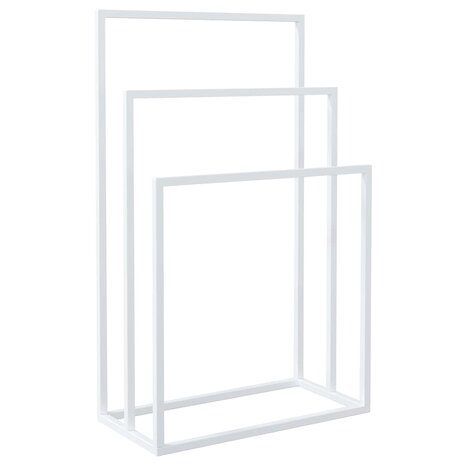 Handdoekenrek vrijstaand 48x24x79 cm ijzer wit 2
