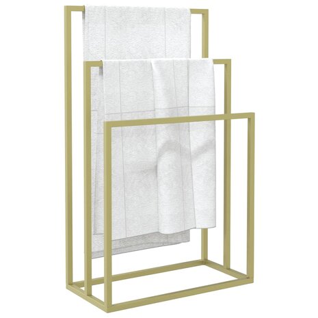 Handdoekenrek vrijstaand 48x24x79 cm ijzer goudkleurig 4