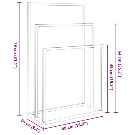 Handdoekenrek vrijstaand 48x24x79 cm ijzer goudkleurig 9