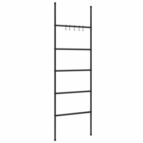 Handdoekenrek met 5 niveaus, zwart 58x175 cm, ijzer 2