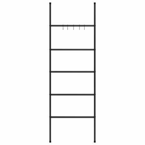 Handdoekenrek met 5 niveaus, zwart 58x175 cm, ijzer 3