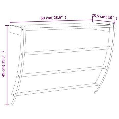 Handdoekenrek 60x25,5x49 cm massief walnotenhout 6