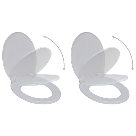 Toiletbrillen met soft-close deksels 2 st kunststof wit 1