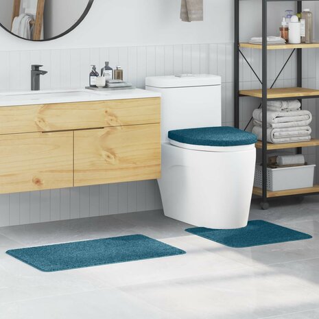 Antislip Badmat Set 3 pcs Blauw PP 1
