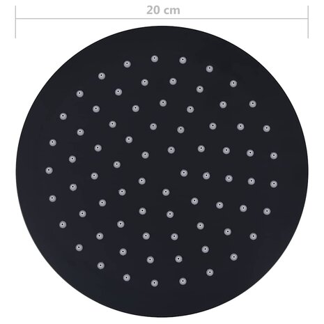 Regendouchekop rond 20 cm roestvrij staal zwart 7