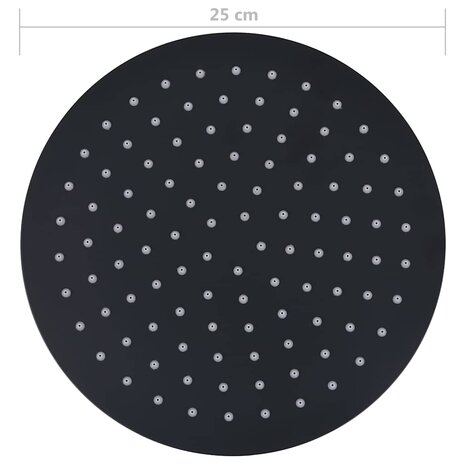 Regendouchekop rond 25 cm roestvrij staal zwart 7