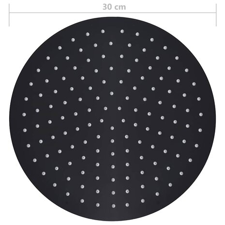 Regendouchekop rond 30 cm roestvrij staal zwart 7