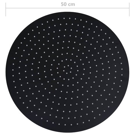Regendouchekop rond 50 cm roestvrij staal zwart 7
