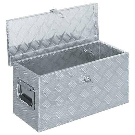 Aluminium kist 61,5x26,5x30 cm zilverkleurig 2