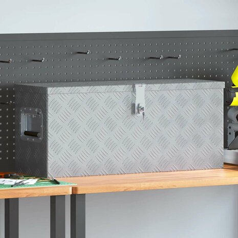 Aluminium kist 76,5x26,5x33 cm zilverkleurig 1