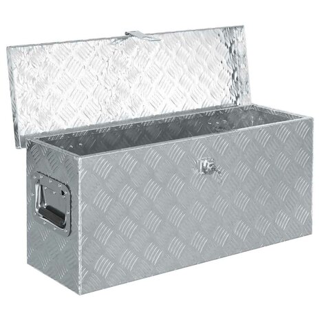 Aluminium kist 76,5x26,5x33 cm zilverkleurig 3