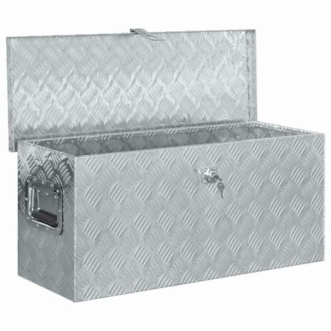 Aluminium kist 80x30x35 cm zilverkleurig 3