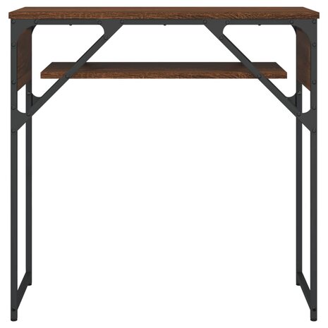 Wandtafel met schap 75x30x75 cm bewerkt hout bruin eikenkleur 4