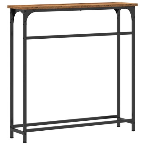 Wandtafel met plank Oudhout 75 x 19,5 x 75 cm Bewerkt hout 7