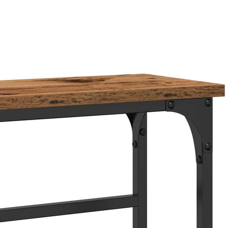 Wandtafel met plank Oudhout 75 x 19,5 x 75 cm Bewerkt hout 8
