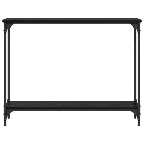 Wandtafel met plank Zwart Eiken 100 x 22,5 x 75 cm Bewerkt hout 5