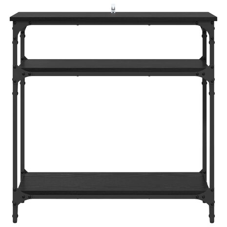 Wandtafel met plank Zwart Eiken 75 x 29 x 75 cm Bewerkt hout 5