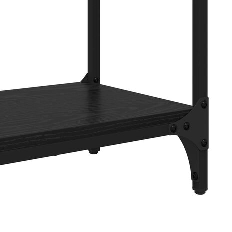 Wandtafel met plank Zwart Eiken 75 x 29 x 75 cm Bewerkt hout 8