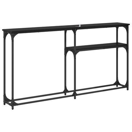 Wandtafel Zwart Eiken 146 x 22,5 x 75 cm Bewerkt hout 7