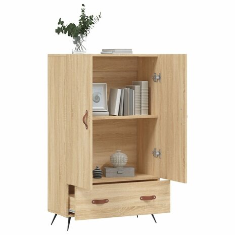 Hoge kast 69,5x31x115 cm bewerkt hout sonoma eikenkleurig 3