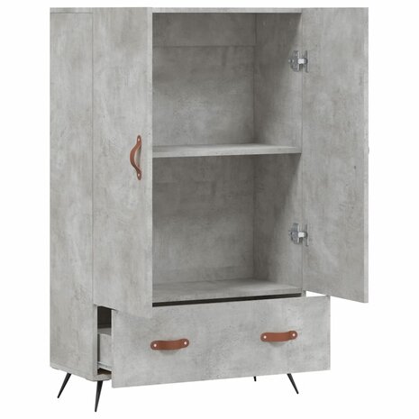 Hoge kast 69,5x31x115 cm bewerkt hout betongrijs 5