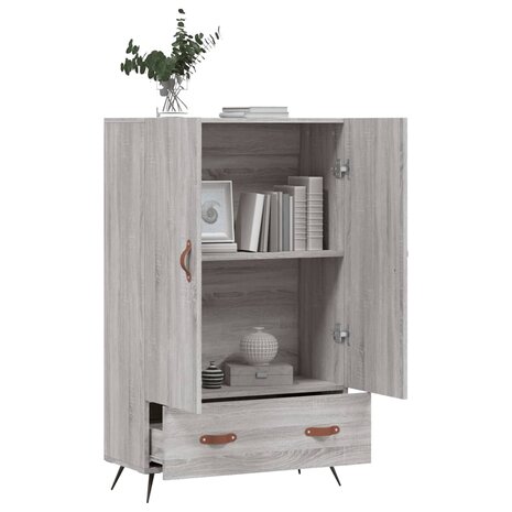 Hoge kast 69,5x31x115 cm bewerkt hout grijs sonoma eikenkleurig 3