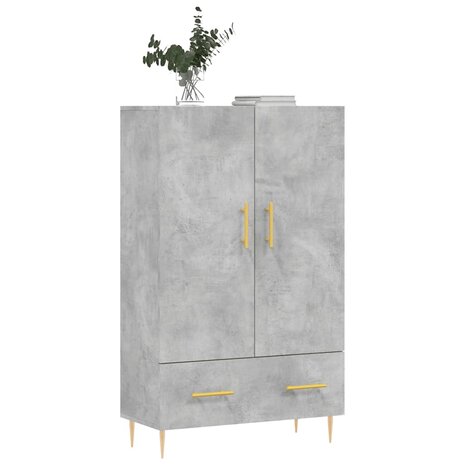 Hoge kast 69,5x31x115 cm bewerkt hout betongrijs 3