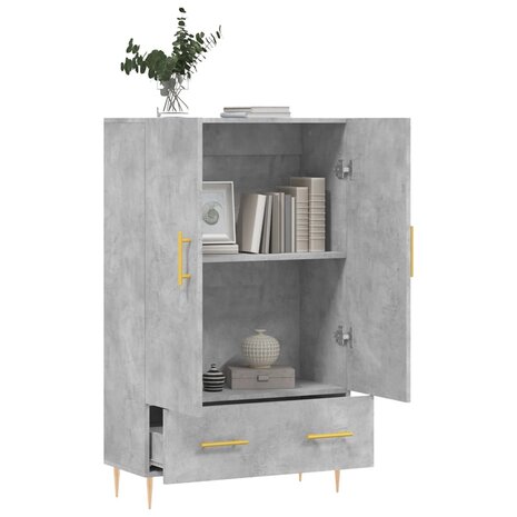Hoge kast 69,5x31x115 cm bewerkt hout betongrijs 4