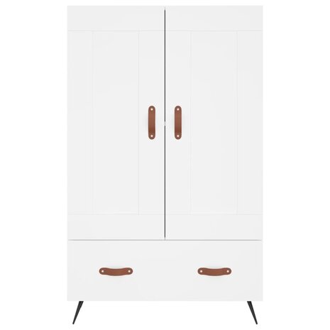 Hoge kast 69,5x31x115 cm bewerkt hout wit 5