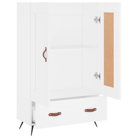 Hoge kast 69,5x31x115 cm bewerkt hout wit 6
