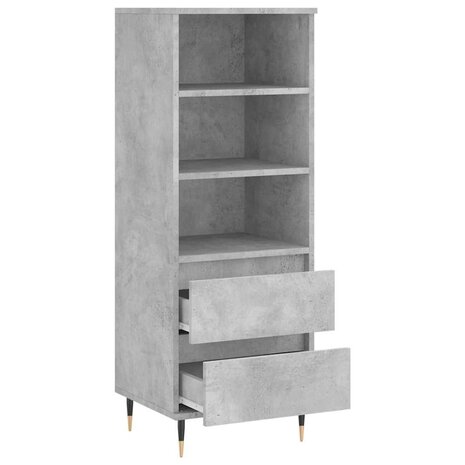 Hoge kast 40x36x110 cm bewerkt hout betongrijs 6