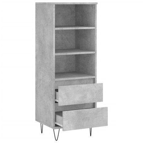 Hoge kast 40x36x110 cm bewerkt hout betongrijs 6