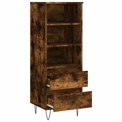 Hoge kast 40x36x110 cm bewerkt hout gerookt eiken 6